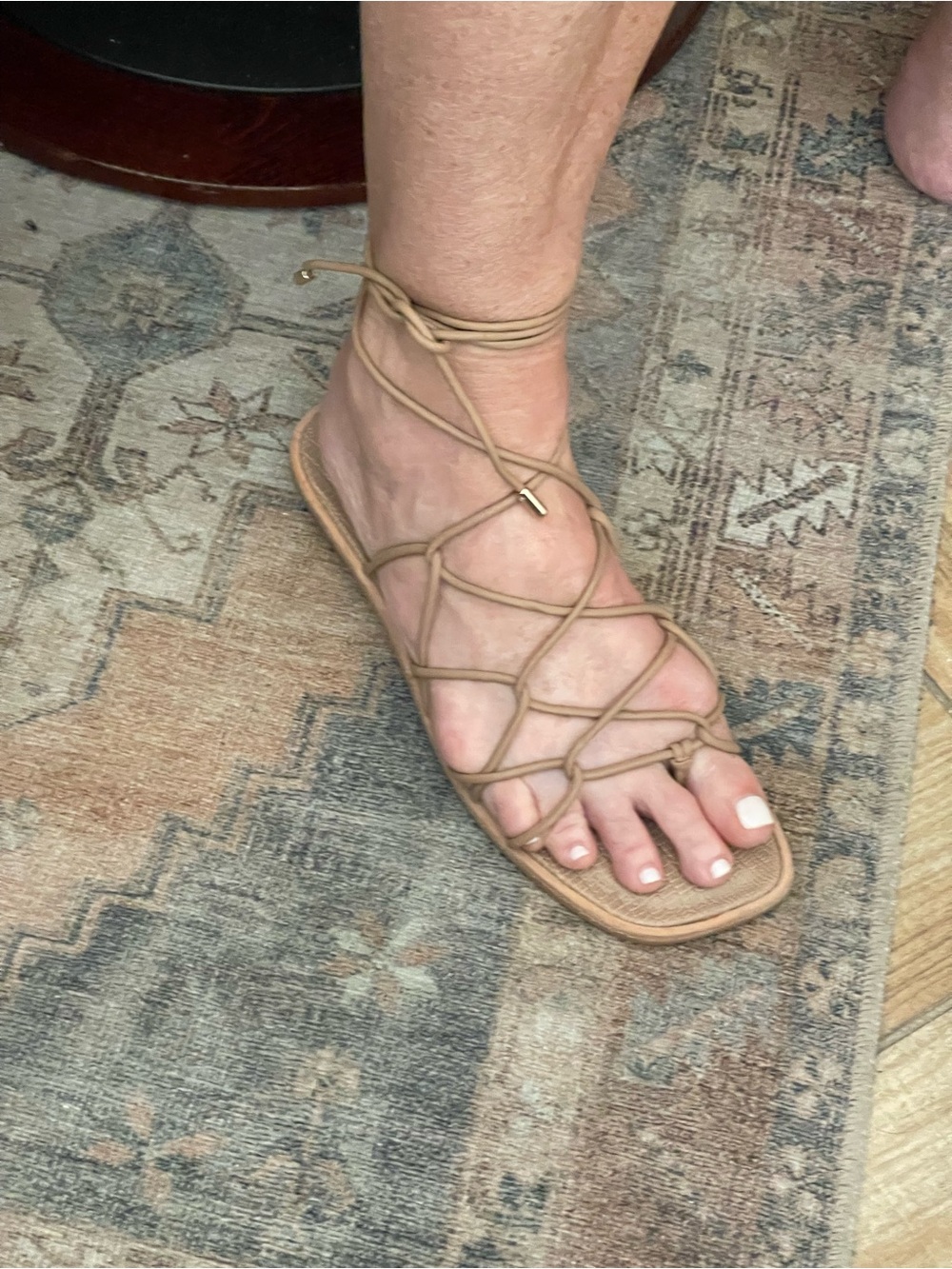 Aldo Tan Lace-Up Braided Strappy Gladiator Sandal